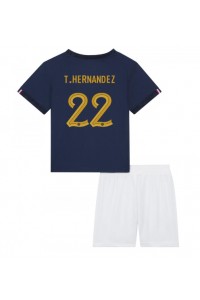 Frankrike Theo Hernandez #22 Babyklær Hjemme Fotballdrakt til barn VM 2022 Korte ermer (+ Korte bukser)
